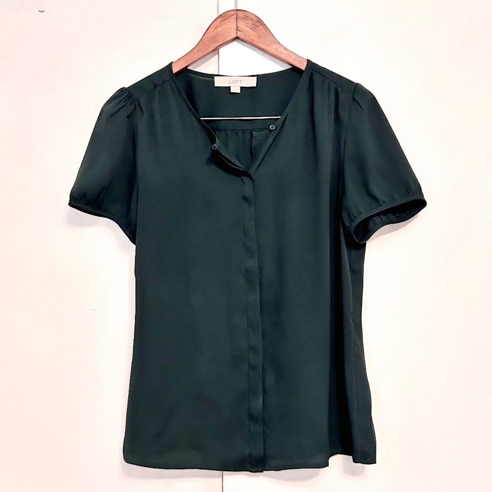 Forest Green Ann Taylor Blouse - Size Small